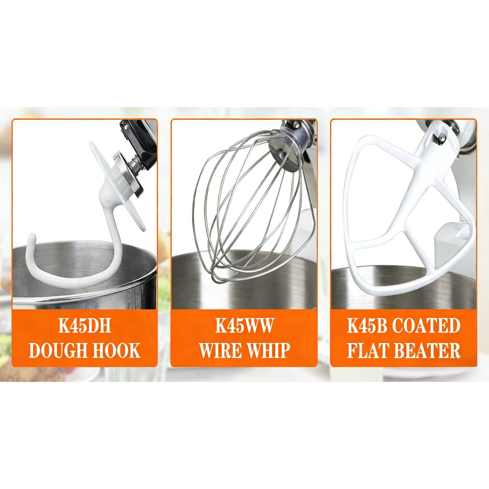 3cps/Set for KitchenAid K45WW Egg Beater K45DH Dough Hook K45B Stirring Paddle