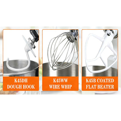 3cps/Set for KitchenAid K45WW Egg Beater K45DH Dough Hook K45B Stirring Paddle