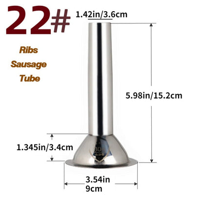 1pc Extended Stainless Steel Funnel Nozzle Sausage Tube For Blood/Meat/Ribs Sausage