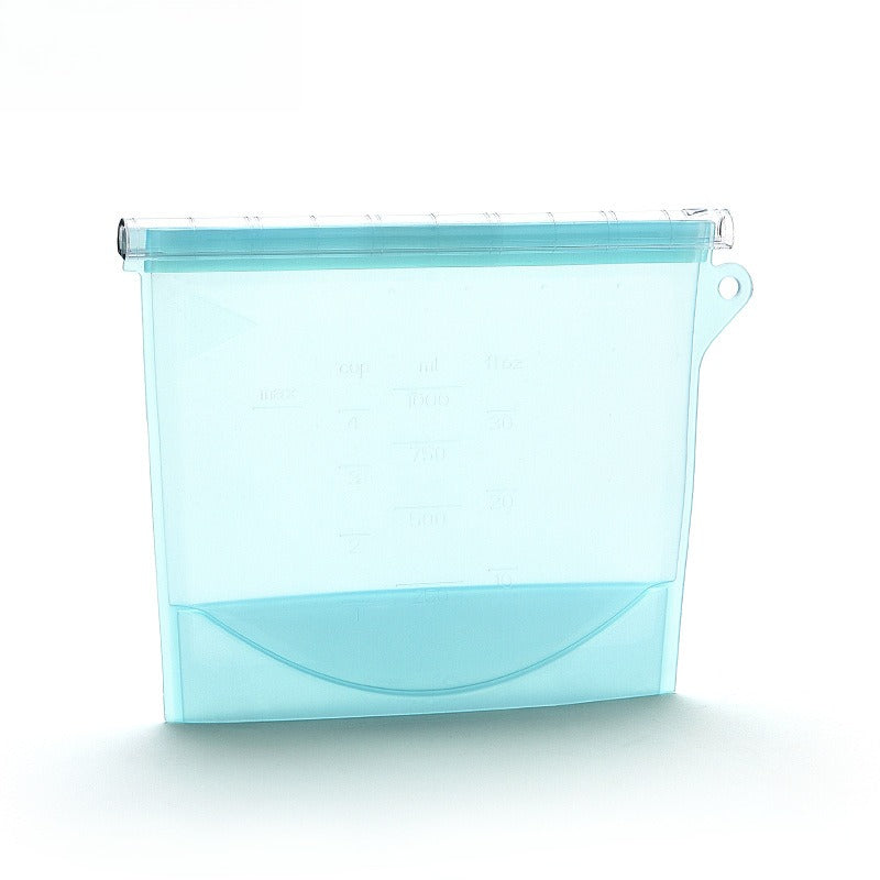1pc Silicone Fresh-keeping Bag Leak-proof Food Bag Vacuum Food Sub-packaging Self-sealing Bag