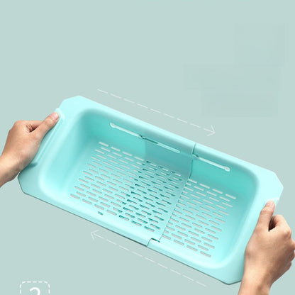 1pc Retractable Sink Drain Rack Plastic Washing Basket Household Kitchen Rack Vegetable Drain Basket
