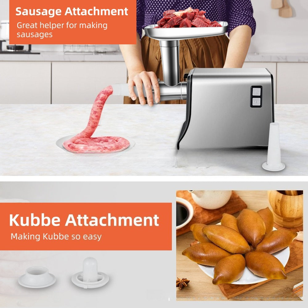 Compact Fully Automatic Electric Meat Grinder Kitchen Mincer Sausage Filler All-in-One Machine