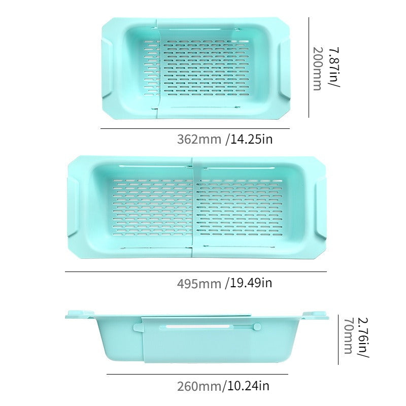 1pc Retractable Sink Drain Rack Plastic Washing Basket Household Kitchen Rack Vegetable Drain Basket