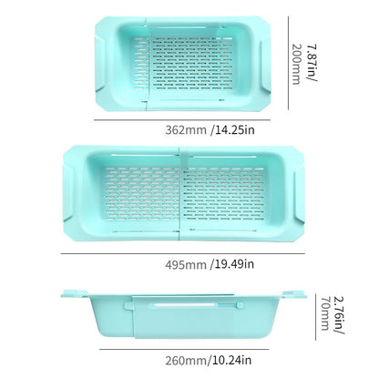 1pc Retractable Sink Drain Rack Plastic Washing Basket Household Kitchen Rack Vegetable Drain Basket