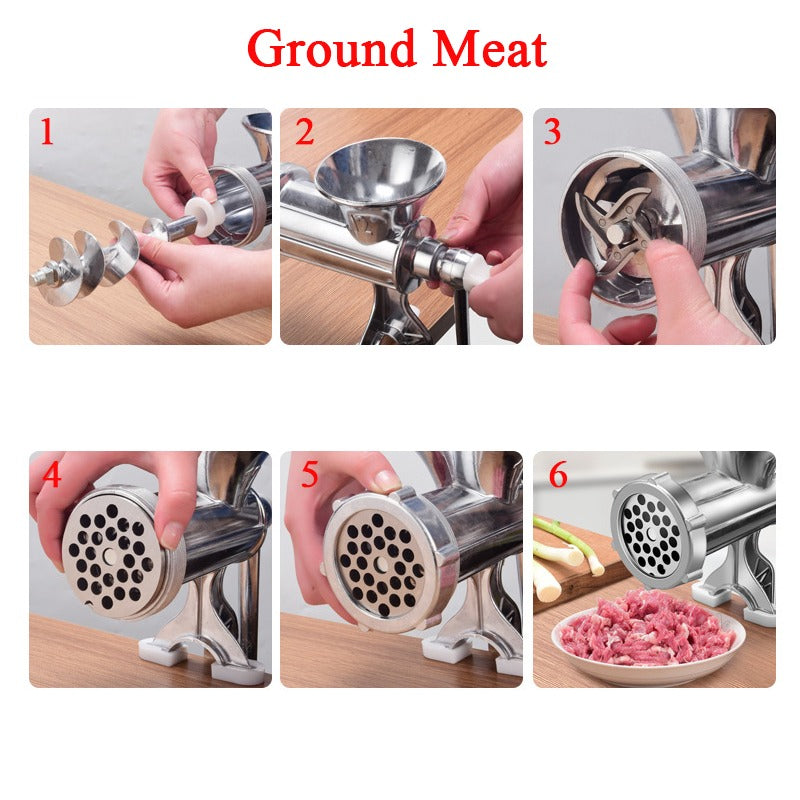 1 Set Stainless Steel Meat Grinder Multi-Function Manual Mincing Tools