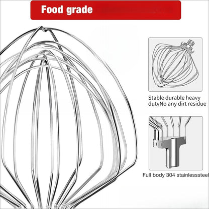 KN211WW Stainless Steel 11 Wire Whip Attachment for KitchenAid Bowl Lift Mixer 7 Quart Bowl