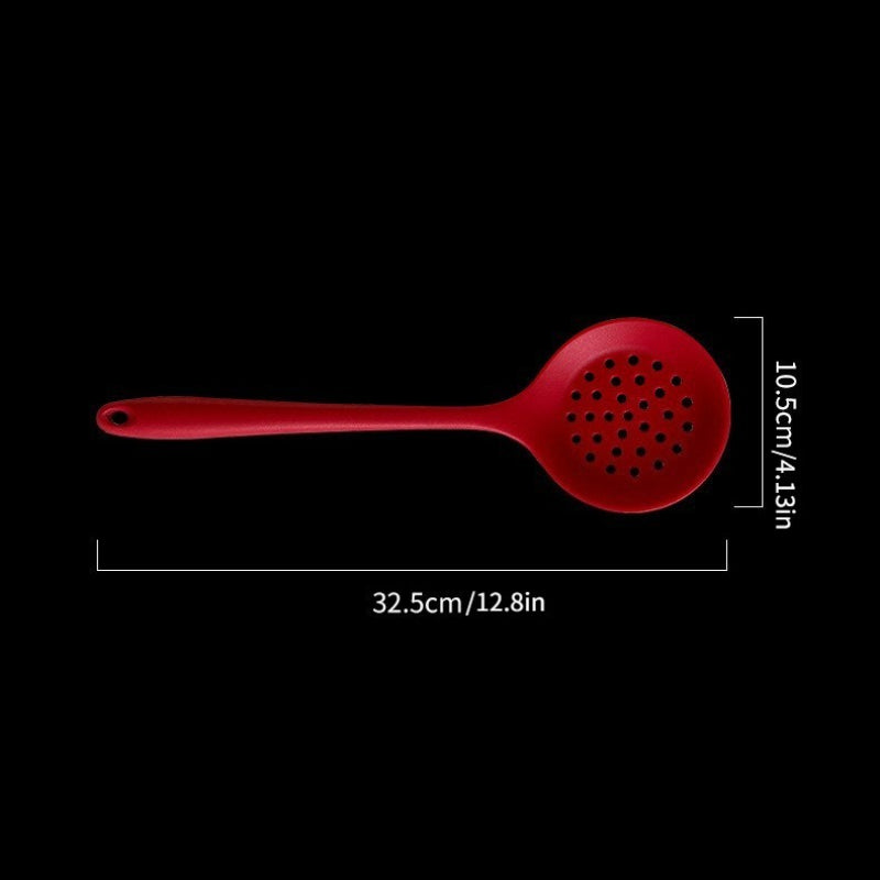 1pc High Temperature Resistant Long Handled Silicone Slotted Spoon