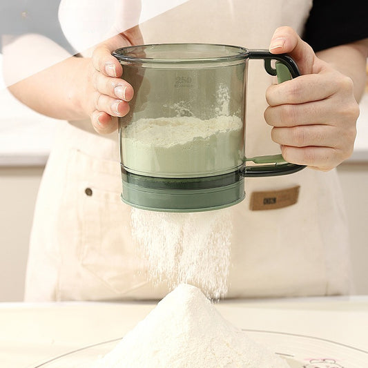 1pc Double-layer Flour Sieve Household Hand-held Filter Screen Dusting Leakage Screen Baking Tool