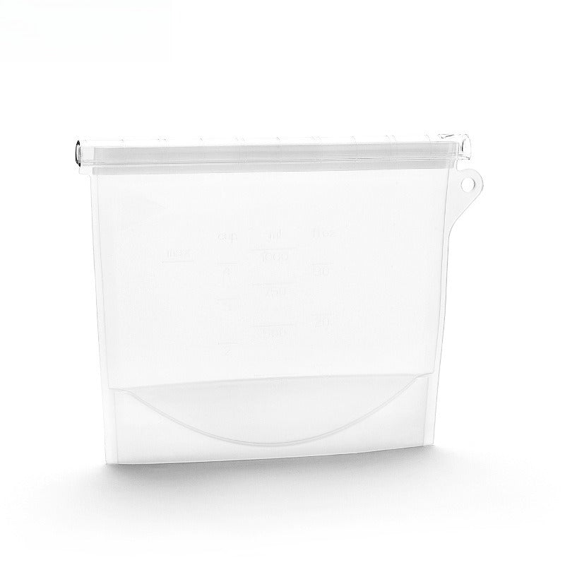 1pc Silicone Fresh-keeping Bag Leak-proof Food Bag Vacuum Food Sub-packaging Self-sealing Bag