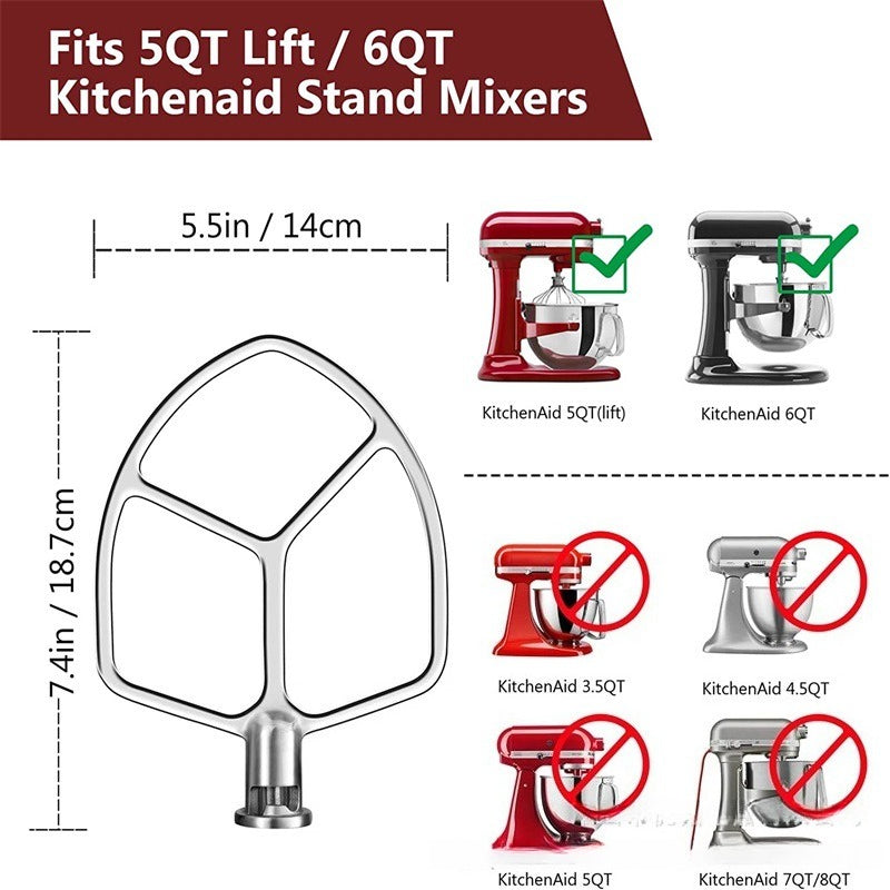 Kitchen Treasure KitchenAid6QT Chef Machine Pro600 Stainless Steel Hook Noodles Mixing Paddle Accessories