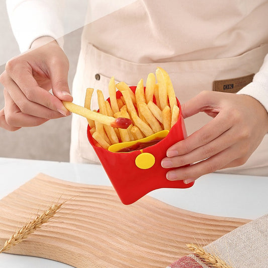 1pc Portable Plastic Chip Fries Cup Snack Storage Box