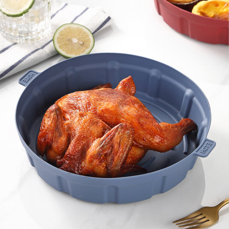1pc Air Fryer Pad Silicone Baking Tray Tray Multifunctional Silicone Barbecue Pad High Temperature Resistant and Reusable