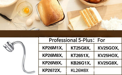 Kitchen Treasure KitchenAid6QT Cook Machine Pro600 Stainless Steel Hook and Noodle Mixing Paddle Accessories