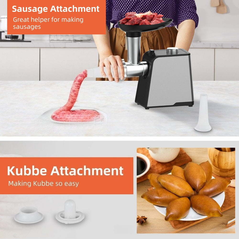Multifunctional Electric Meat Grinder Sausage Stuffer for Home & Commercial Use Dual Material Stainless Steel/Iron 4 Plug Options