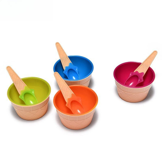 1set Small Bowl Candy Color Ice Cream Bowl Creative Ice Cream Ice Cream Bowl Set