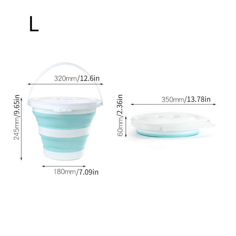 1pc Portable plastic bucket with lid folding bucket telescopic bucket
