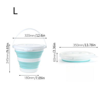 1pc Portable plastic bucket with lid folding bucket telescopic bucket