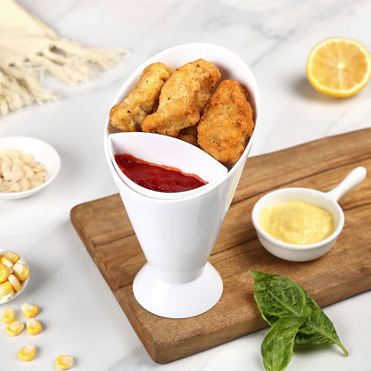 1pc French Fries Cup Vegetable Salad Cup Plastic French Fries Cup PP Salad Cup Oblique Cup Snack Cup.