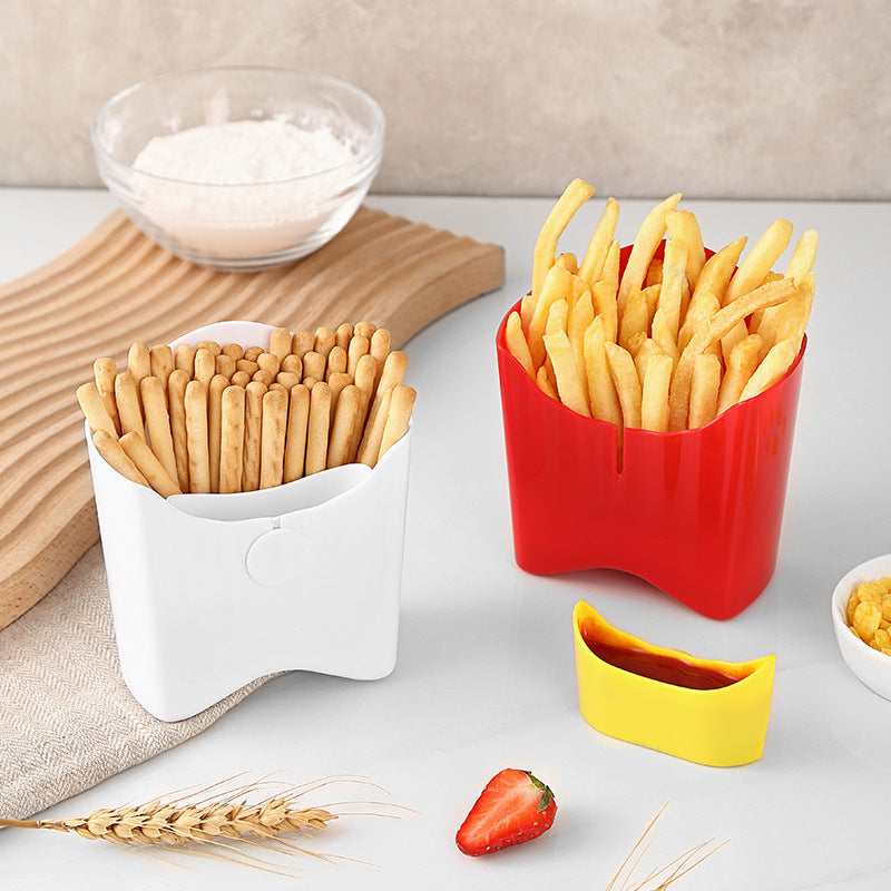 1pc Portable Plastic Chip Fries Cup Snack Storage Box