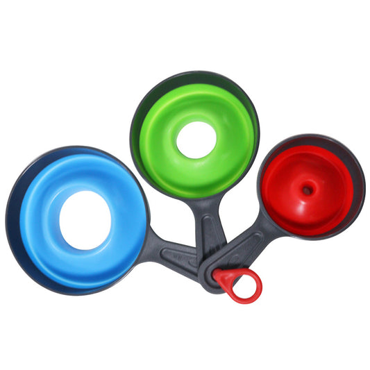 1set/3pc Large Caliber Folding Funnel with Graduations Colored Telescopic Design