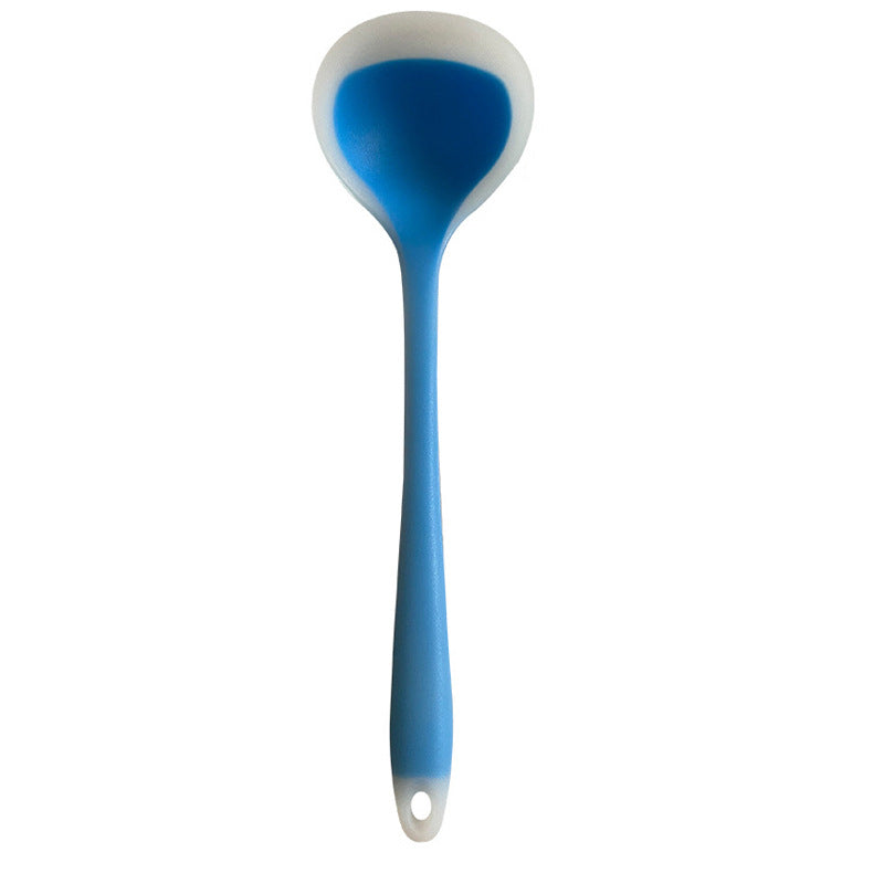1pc Colored Large Silicone Soup Spoon, Household Heat-resistant Long Handled Soup Spoon