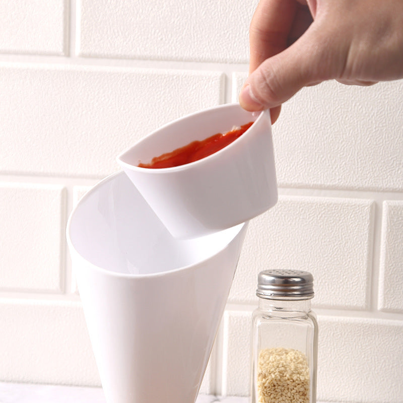 1pc French Fries Cup Vegetable Salad Cup Plastic French Fries Cup PP Salad Cup Oblique Cup Snack Cup.