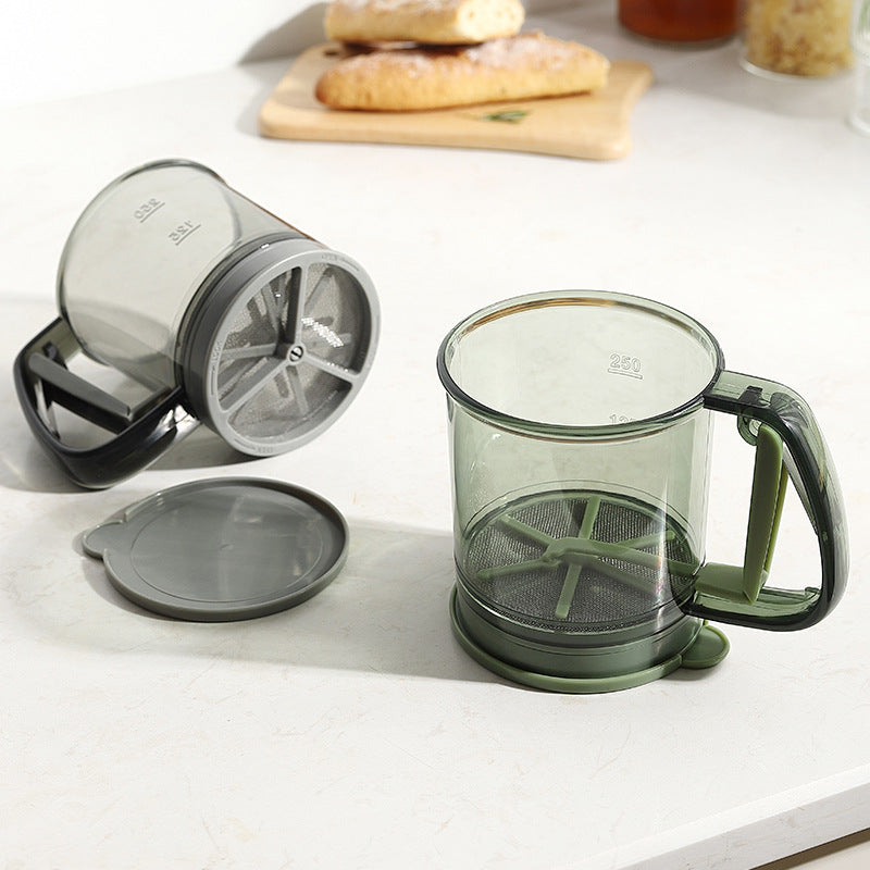 1pc Double-layer Flour Sieve Household Hand-held Filter Screen Dusting Leakage Screen Baking Tool