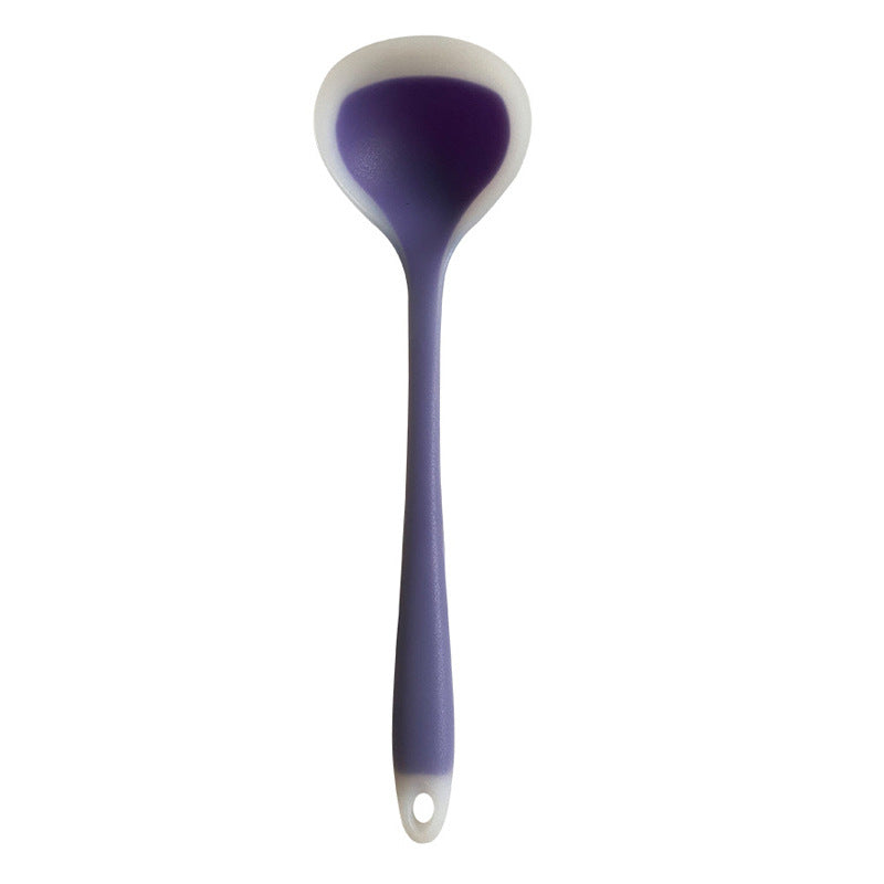 1pc Colored Large Silicone Soup Spoon, Household Heat-resistant Long Handled Soup Spoon