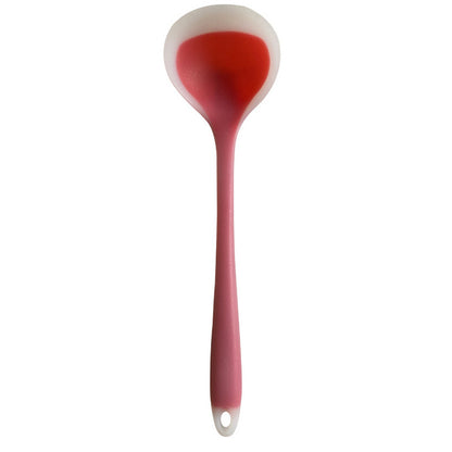 1pc Colored Large Silicone Soup Spoon, Household Heat-resistant Long Handled Soup Spoon