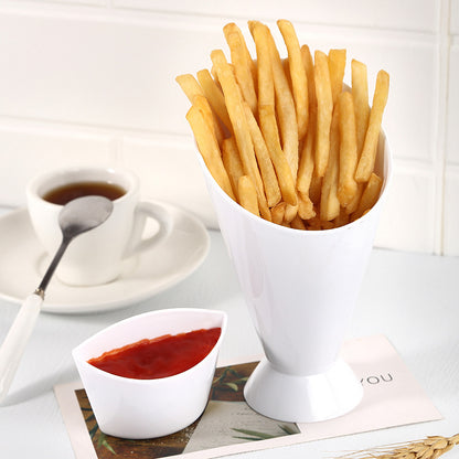 1pc French Fries Cup Vegetable Salad Cup Plastic French Fries Cup PP Salad Cup Oblique Cup Snack Cup.