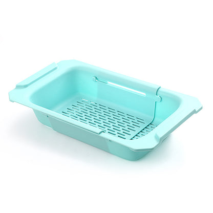 1pc Retractable Sink Drain Rack Plastic Washing Basket Household Kitchen Rack Vegetable Drain Basket