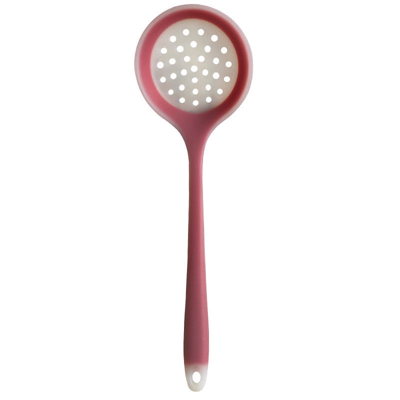 1pc High Temperature Resistant Long Handled Silicone Slotted Spoon