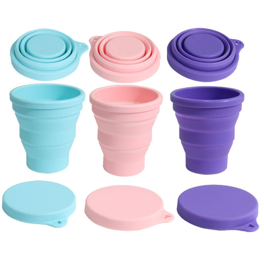 1pc Portable Outdoor Folding Cup Mini Silicone Cup Anti Drop Telescopic Water Cup