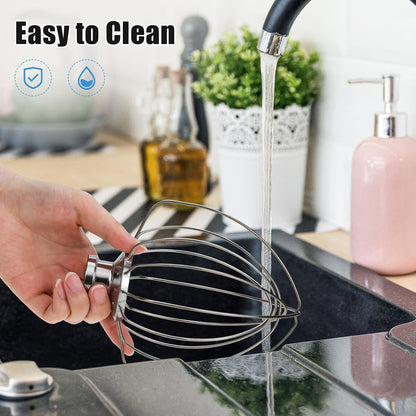 1pc Kitchen Aid 4.5-5QT Stainless Steel Egg Whisk Ball Multi-Model Compatible Egg Beater Accessory Cream Mixing Head