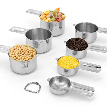 7pc/set Stainless Steel Measuring Cup Set Baking Tool