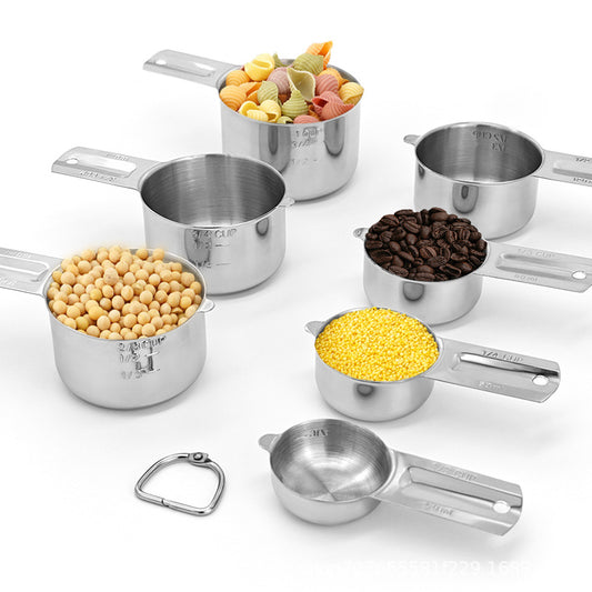 7pc/set Stainless Steel Measuring Cup Set Baking Tool