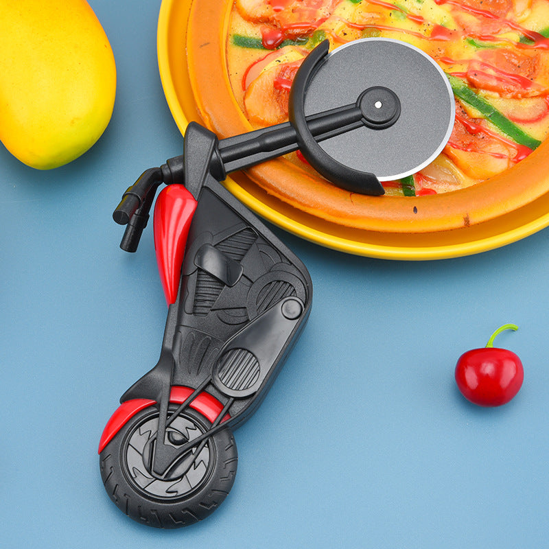1pc Creative Bicycle Pizza Knife Motorcycle Double Wheel Household Stainless Steel Roller Pizza Knife