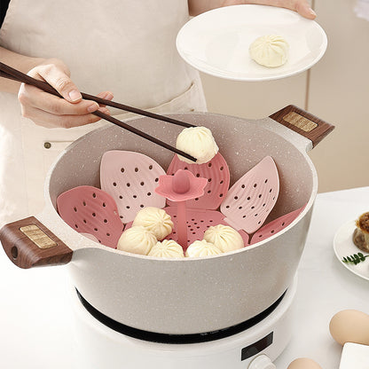 1pc Foldable Plastic Lotus Flower Steamer Basket for Home Use