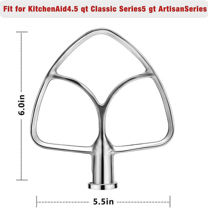 Kitchen Aid Chef Maker 5QT Stirring Paddle Stainless Steel 304 Beat Cream Can Put in Dishwasher
