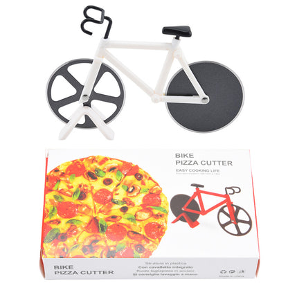 1pc Creative Bicycle Pizza Knife Motorcycle Double Wheel Household Stainless Steel Roller Pizza Knife