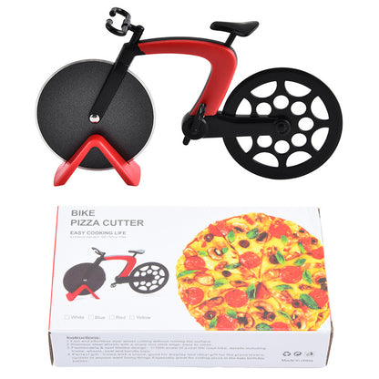 1pc Creative Bicycle Pizza Knife Motorcycle Double Wheel Household Stainless Steel Roller Pizza Knife