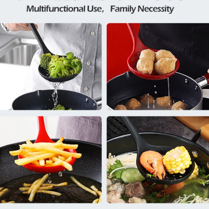 1pc High Temperature Resistant Long Handled Silicone Slotted Spoon