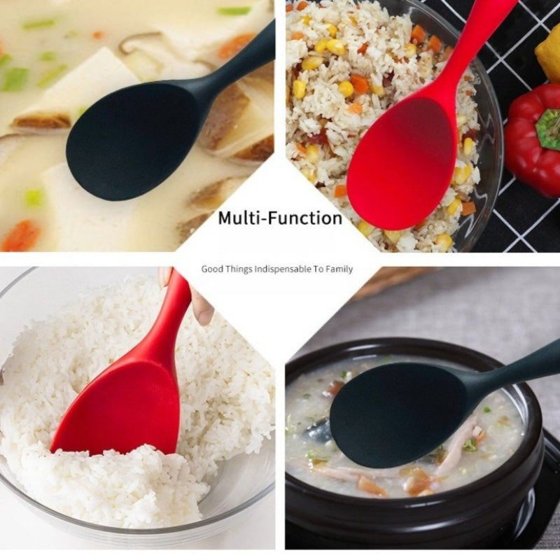 1pc High Temperature Resistant and Anti Stick Silicone Rice Spoon