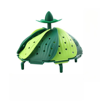 1pc Foldable Plastic Lotus Flower Steamer Basket for Home Use