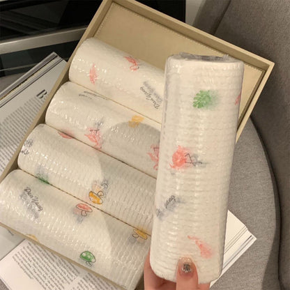 1/2 Roll Printed Kitchen Paper Towels Super Absorbent Oil Water Resistant Disposable Kitchen Towels