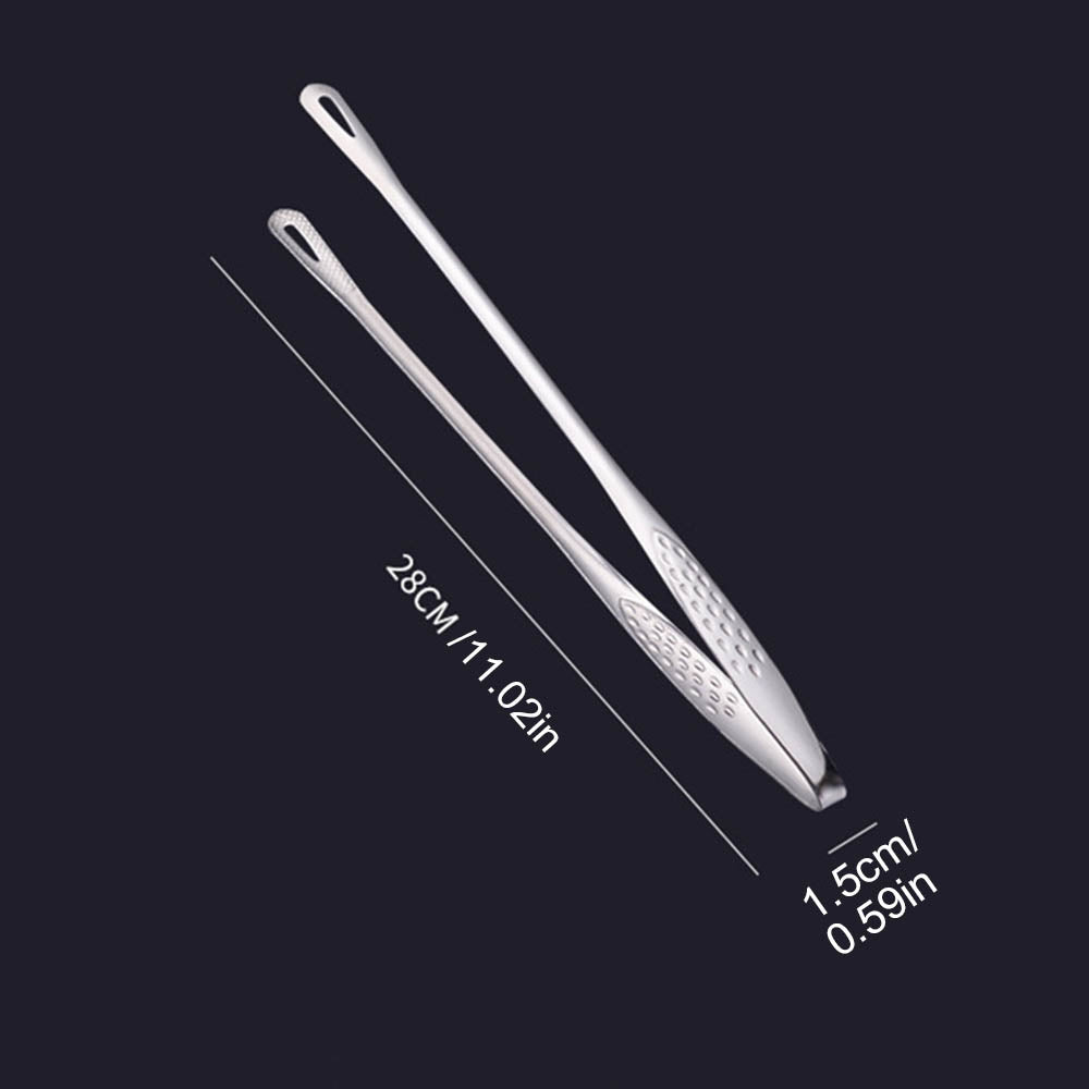 1pc Stainless Steel BBQ Tongs - Heat Resistant Food Tongs for Grilling & Kitchen Bread Serving