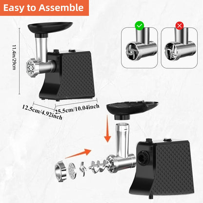 Electric Meat Grinder and Sausage Stuffer Machine 3 Size Cutting Plates Multifunctional Mincer with EU US UK AU Plug Options