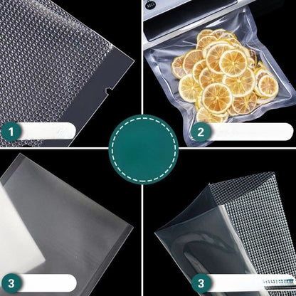 100Pcs/PackTextured Vacuum Bags Household Cooked Food Fresh-keeping Sealed Plastic Bag Compression Food Grade Packaging Reticulated Vacuum Bags