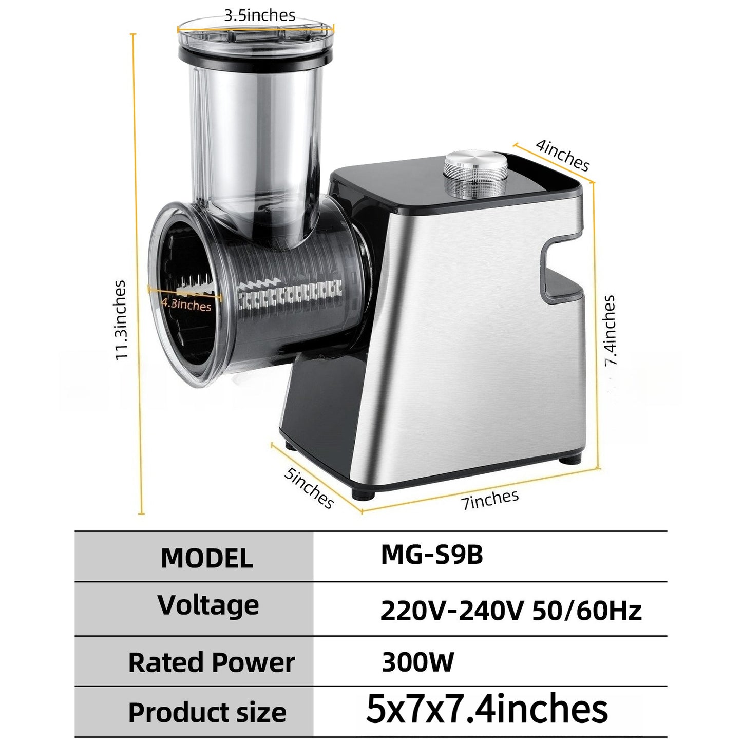 Stainless Steel Electric Vegetable Cutter Multifunctional Vegetable Shredder & Slicer Home Cheese Grinder Salad Tool