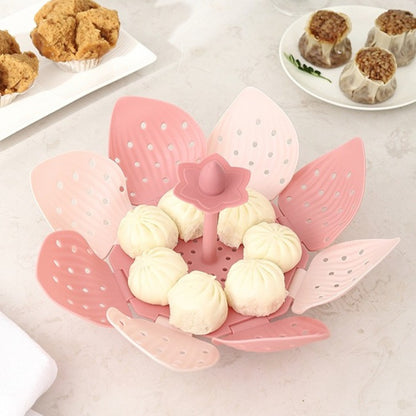1pc Foldable Plastic Lotus Flower Steamer Basket for Home Use